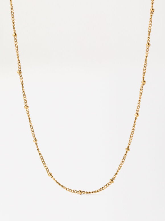 Anpassbare Goldene Halskette - Edelstahl, Golden, hi-res