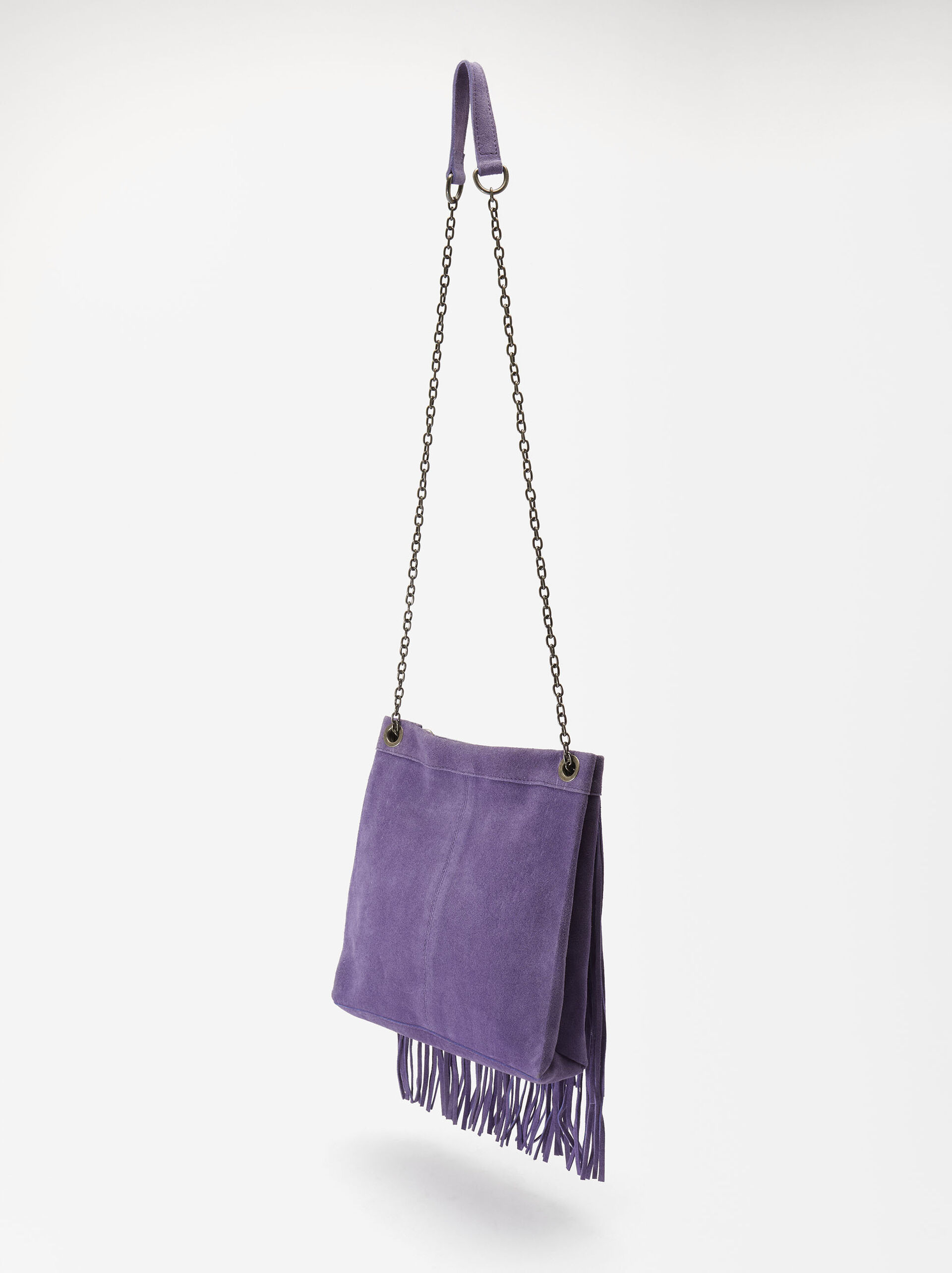 Leather Crossbody Bag With Fringes image number 2.0