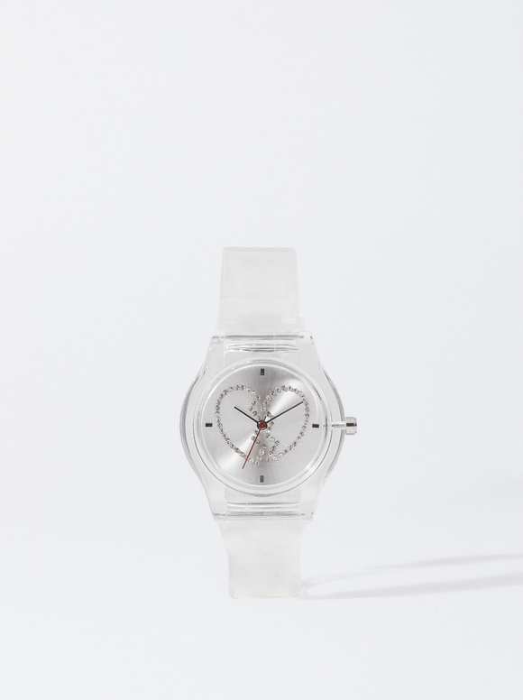 Online Exclusive - Watch With Heart, White, hi-res