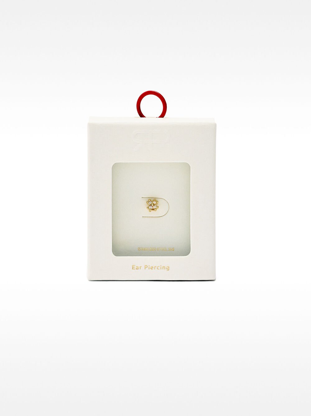 Piercing d’orella flor amb zirconites – acer inoxidable
