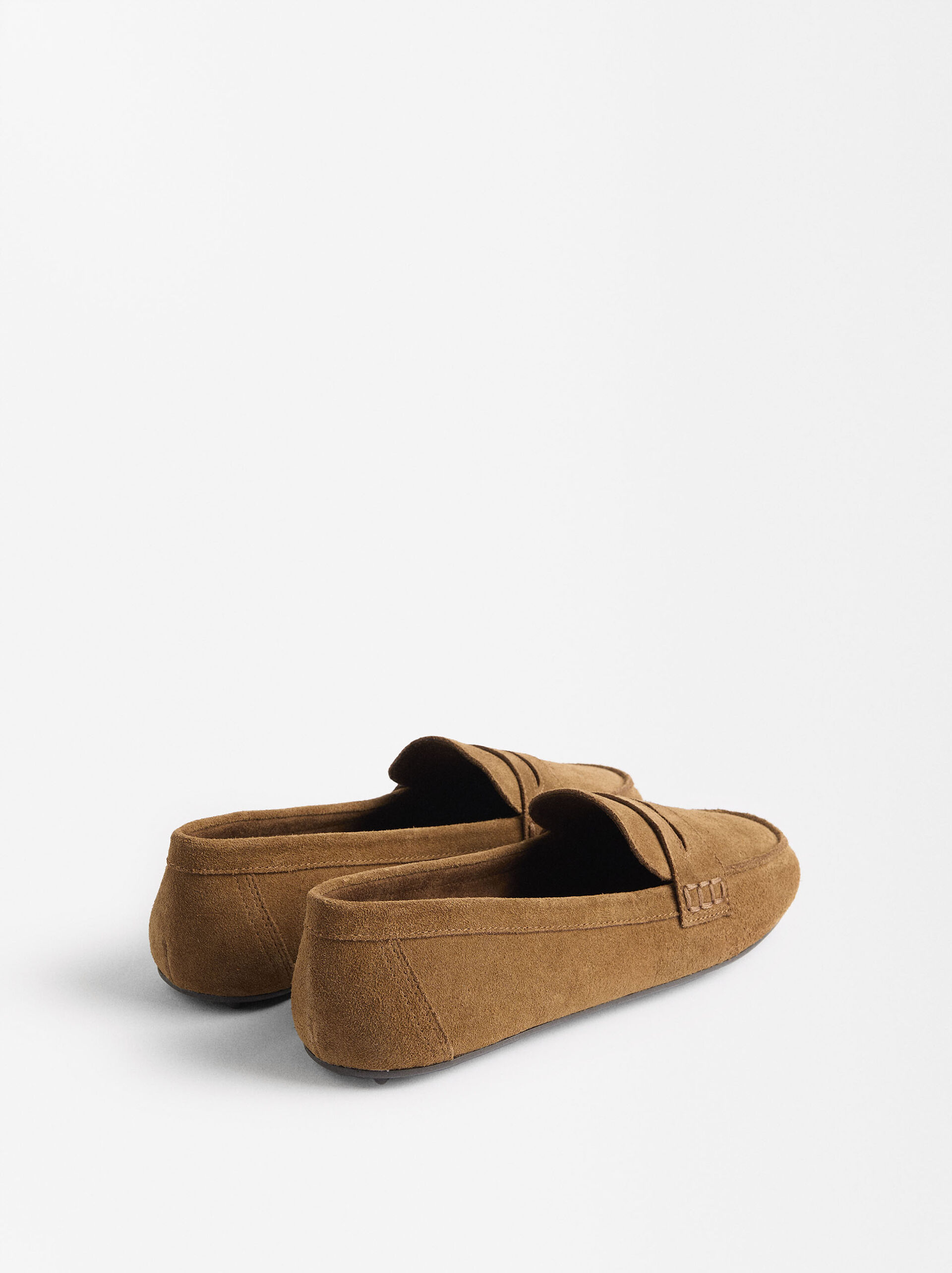 Leather moccasins with stitching image number 4.0