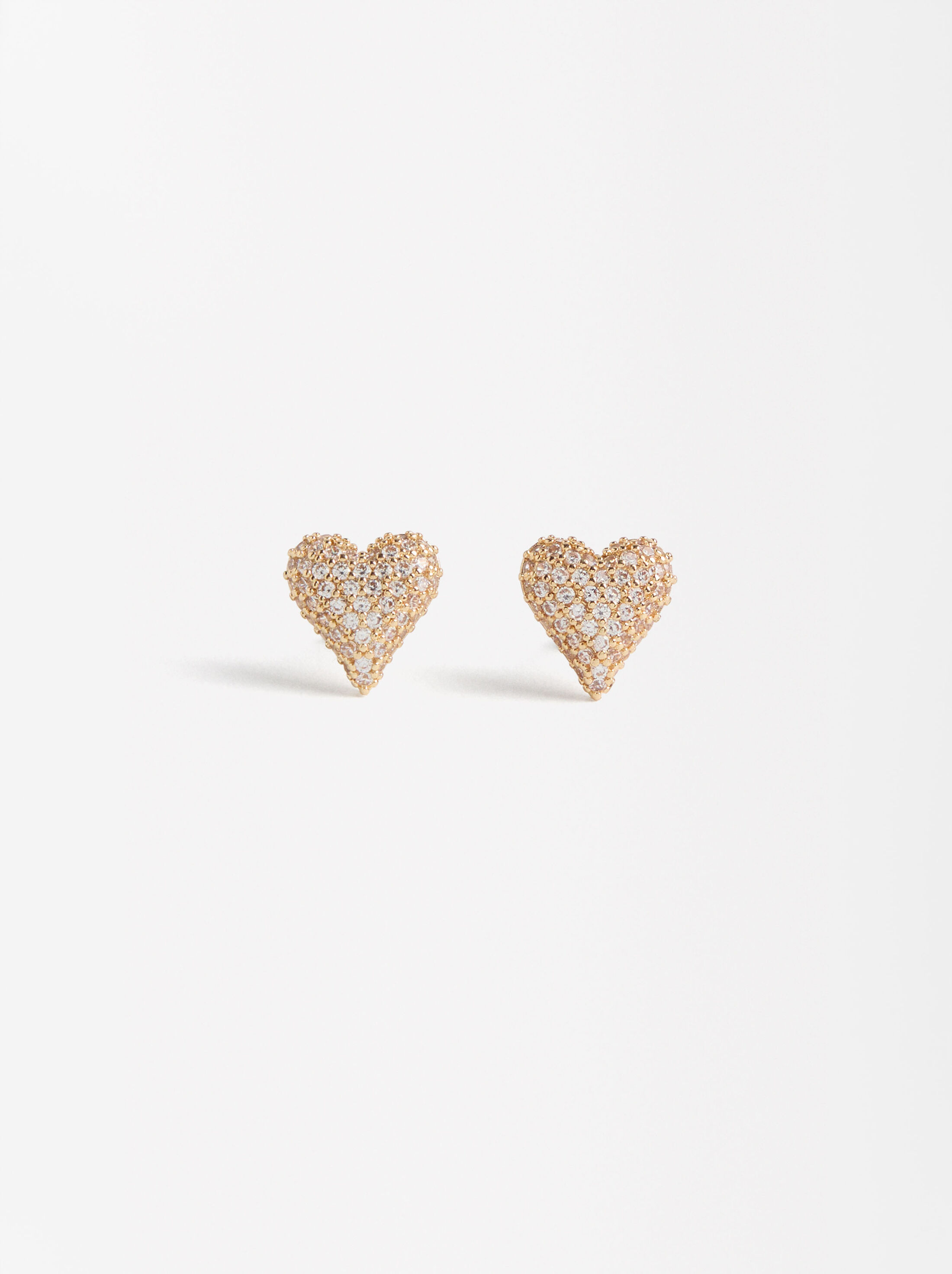 Heart earrings with zirconia image number 0.0