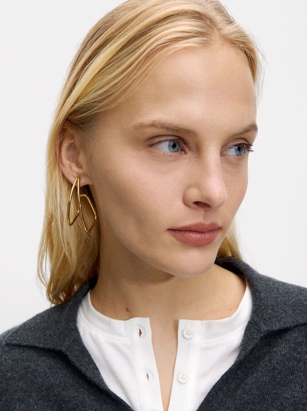 Doppel-Effekt-Ohrringe - Edelstahl