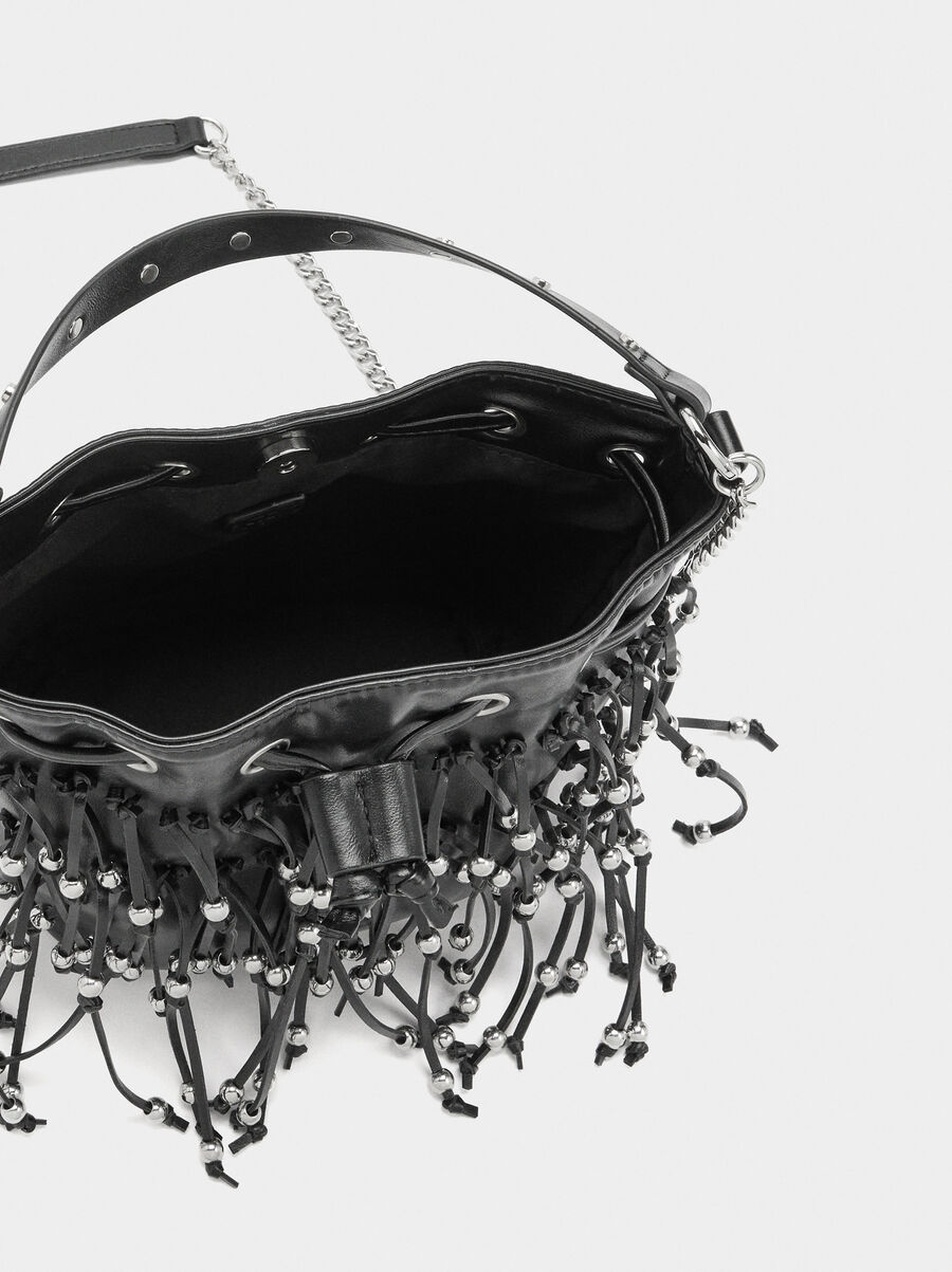 Bolso de fiesta con flecos y cuentas