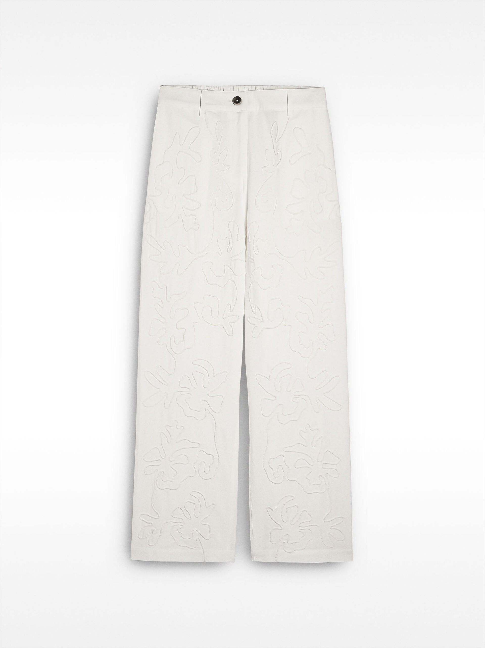 Pantalon avec broderies 100 % coton image number 5.0