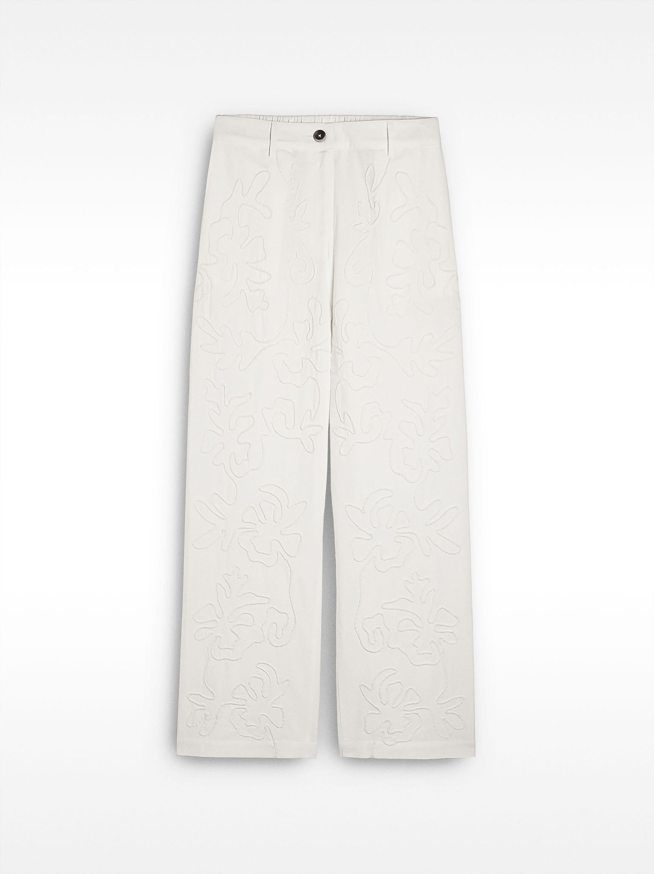 100% cotton embroidered trousers image number 5.0