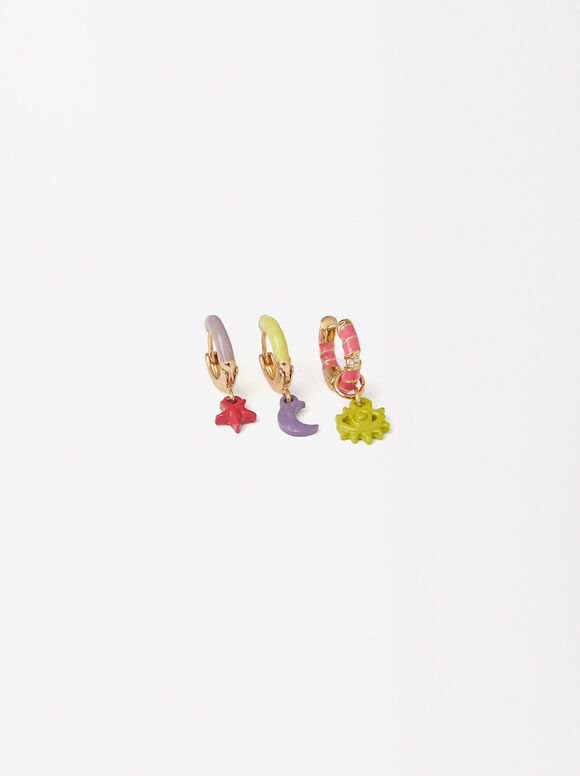 Set De Boucles D'Oreilles Avec Charms, Multicolore, hi-res