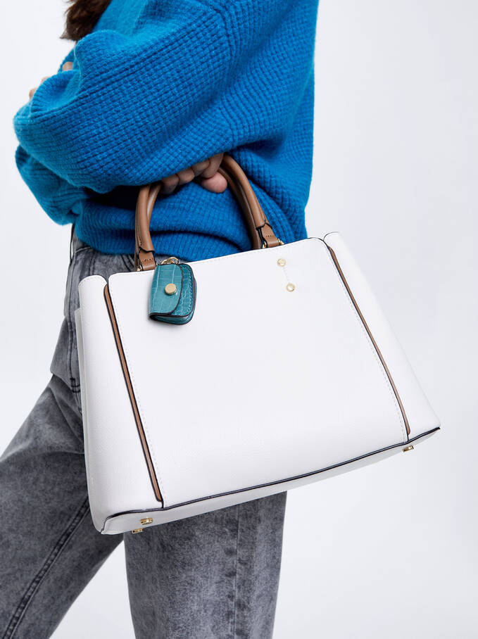 Tote Bag With Pendant, Ecru, hi-res