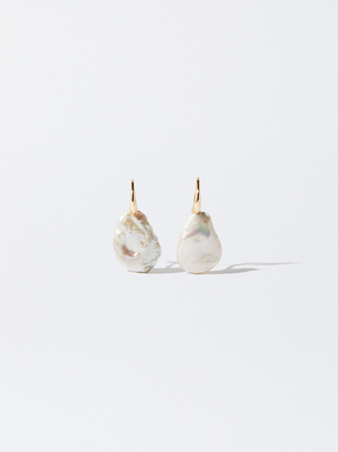 Online Exclusive - Earrings With Freshwater Pearl, Golden, hi-res