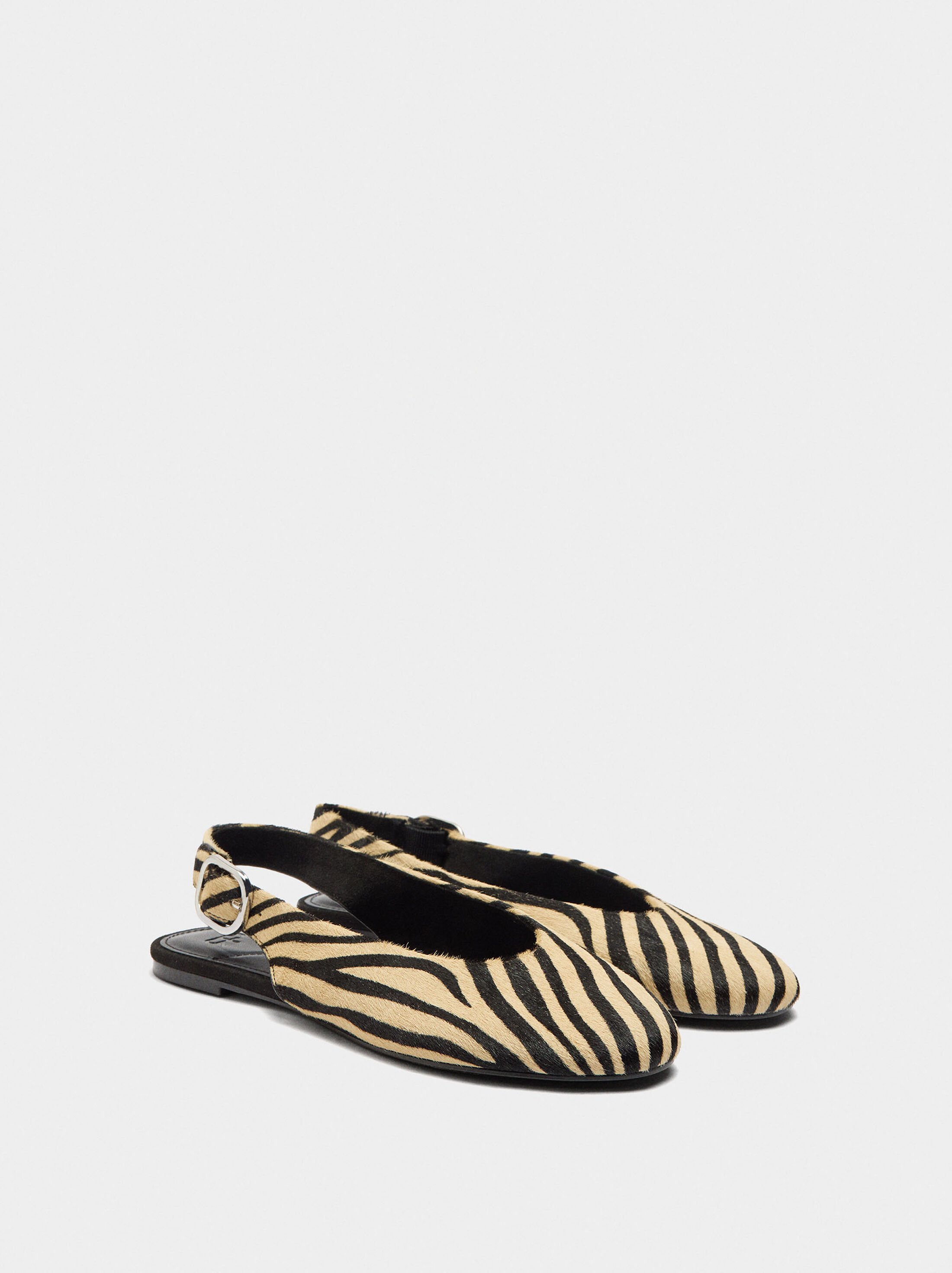 Leather ballet flats with slingback image number 3.0