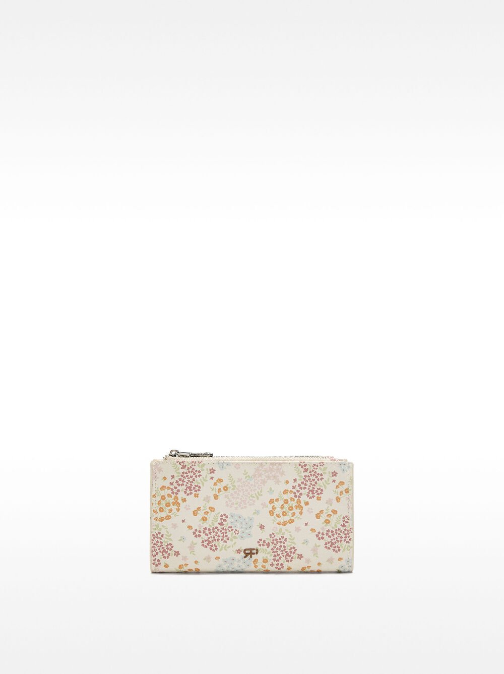 Wallet with textured floral print