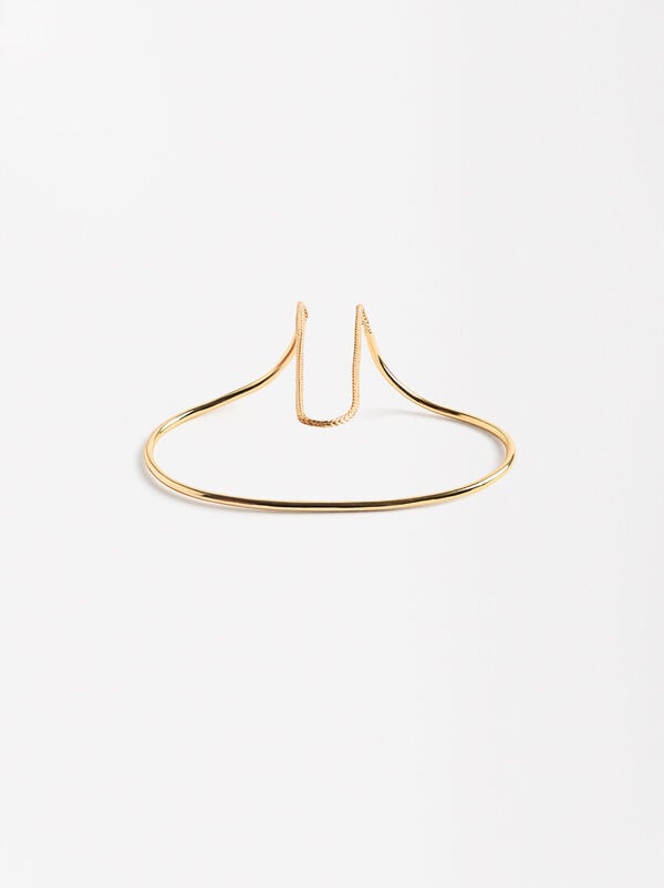 Rigid bracelet with chain