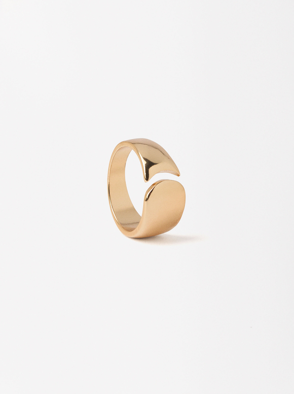 Golden Ring With Opening, Golden, hi-res