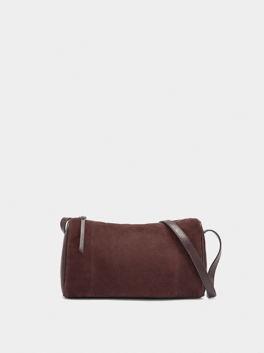 Crossbody bag with leather details