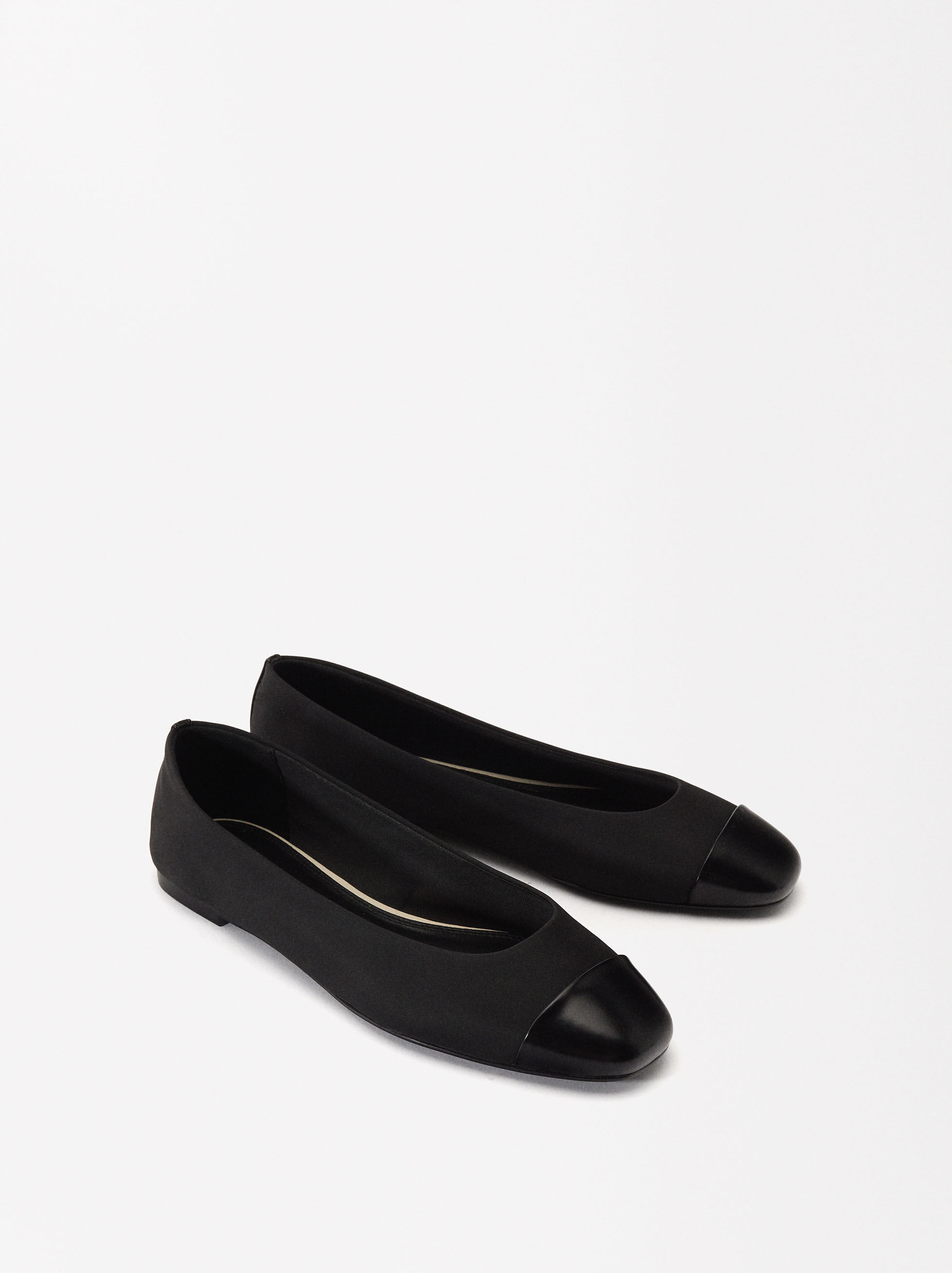Two Tone Fabric Ballet Flats Black Parfois
