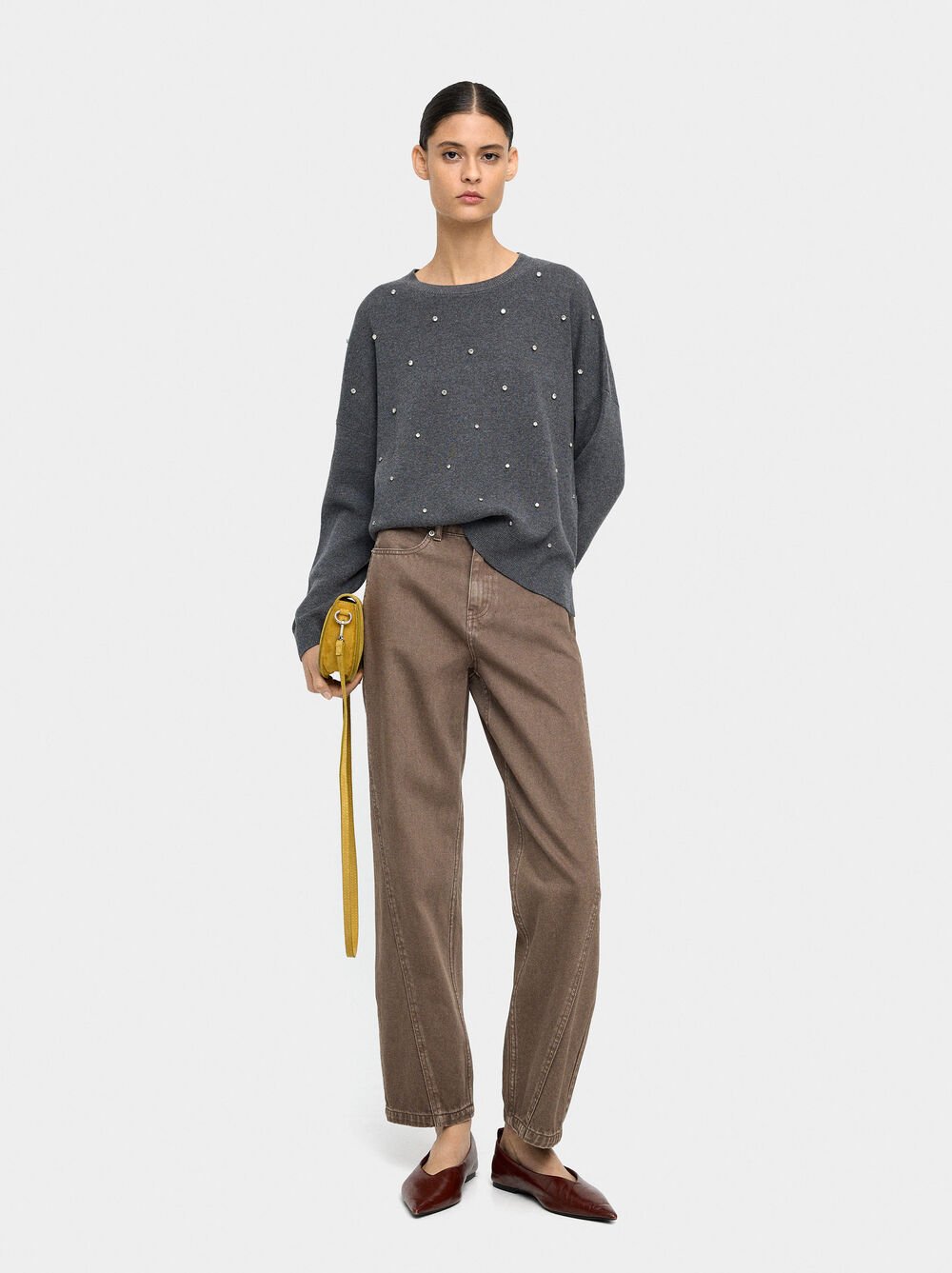 Pull en maille avec cristaux