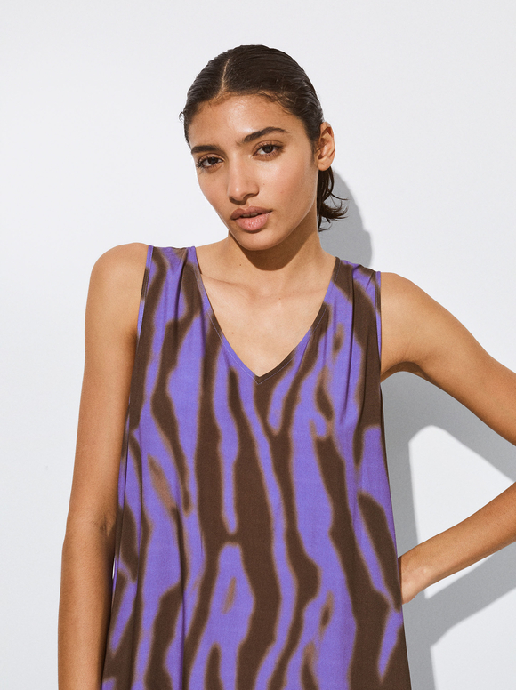 Vestito Chemisier Stampato, Multicolore, hi-res