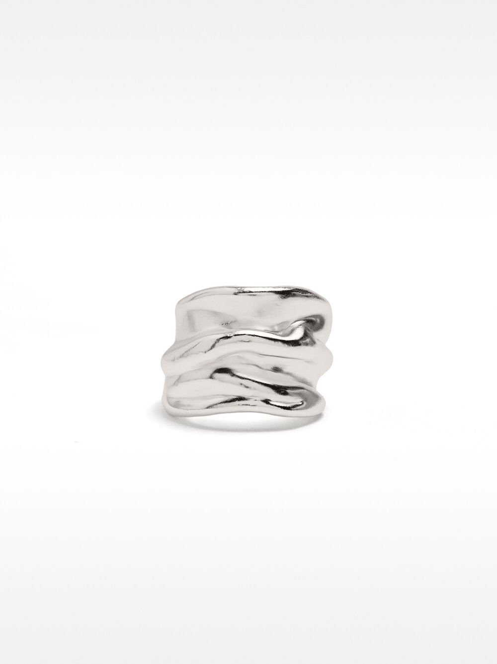 Anillo ancho con relieve - plata de ley 925