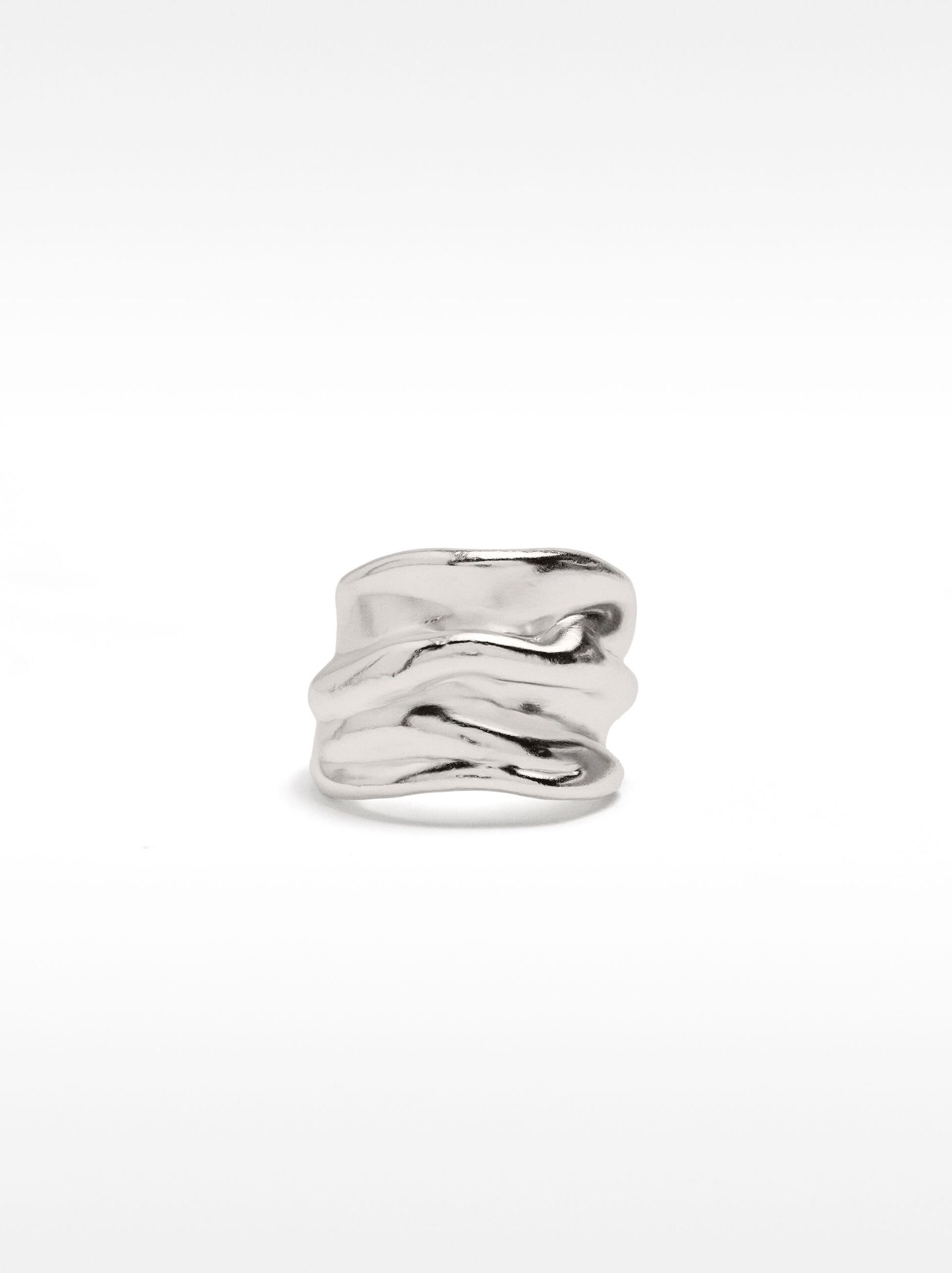 Wide ring with relief - 925 sterling silver image number 0.0