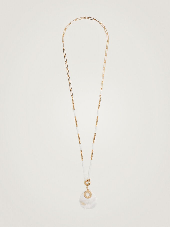 Necklace With Shell, Golden, hi-res