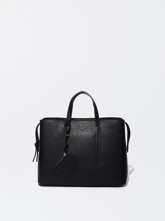 Tote Bag With Strap L, Black, hi-res