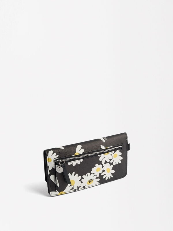 Daisy print textured wallet