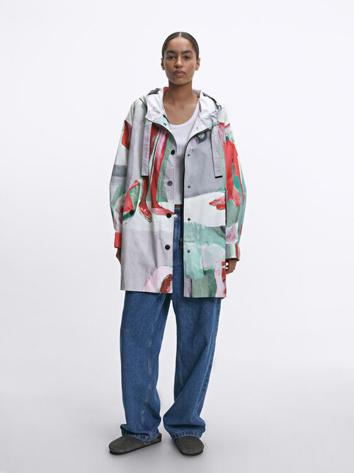 Printed Parka With Hood