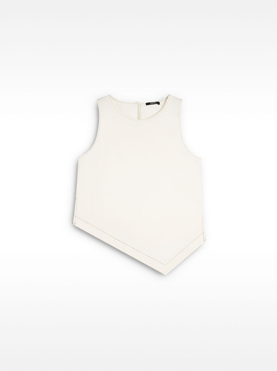 Asymmetrical cotton blend top
