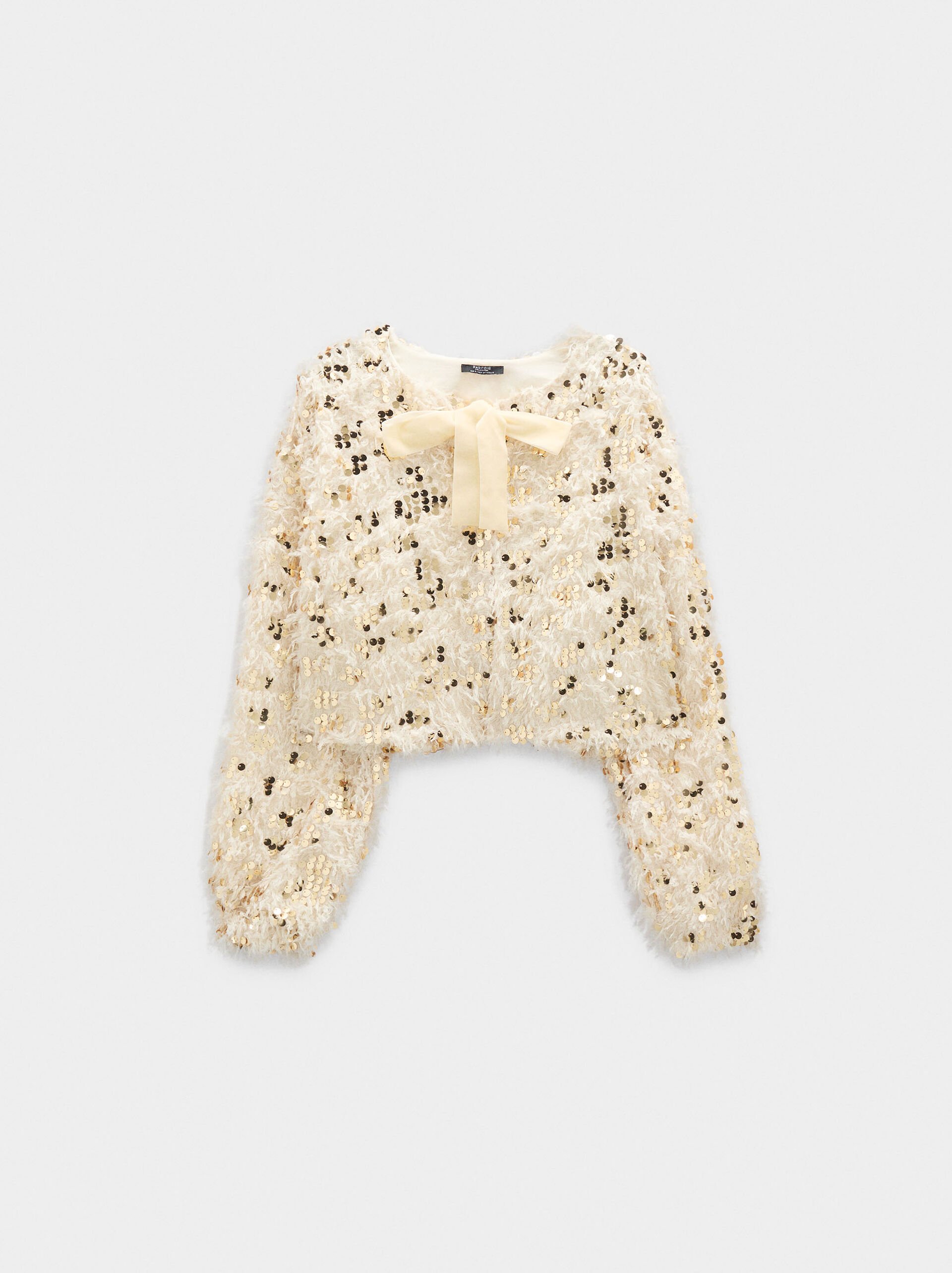 Voluminous cardigan with sequins image number 5.0
