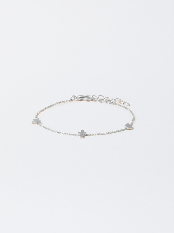 Gold-Toned Bracelet With Charms, Silver, hi-res