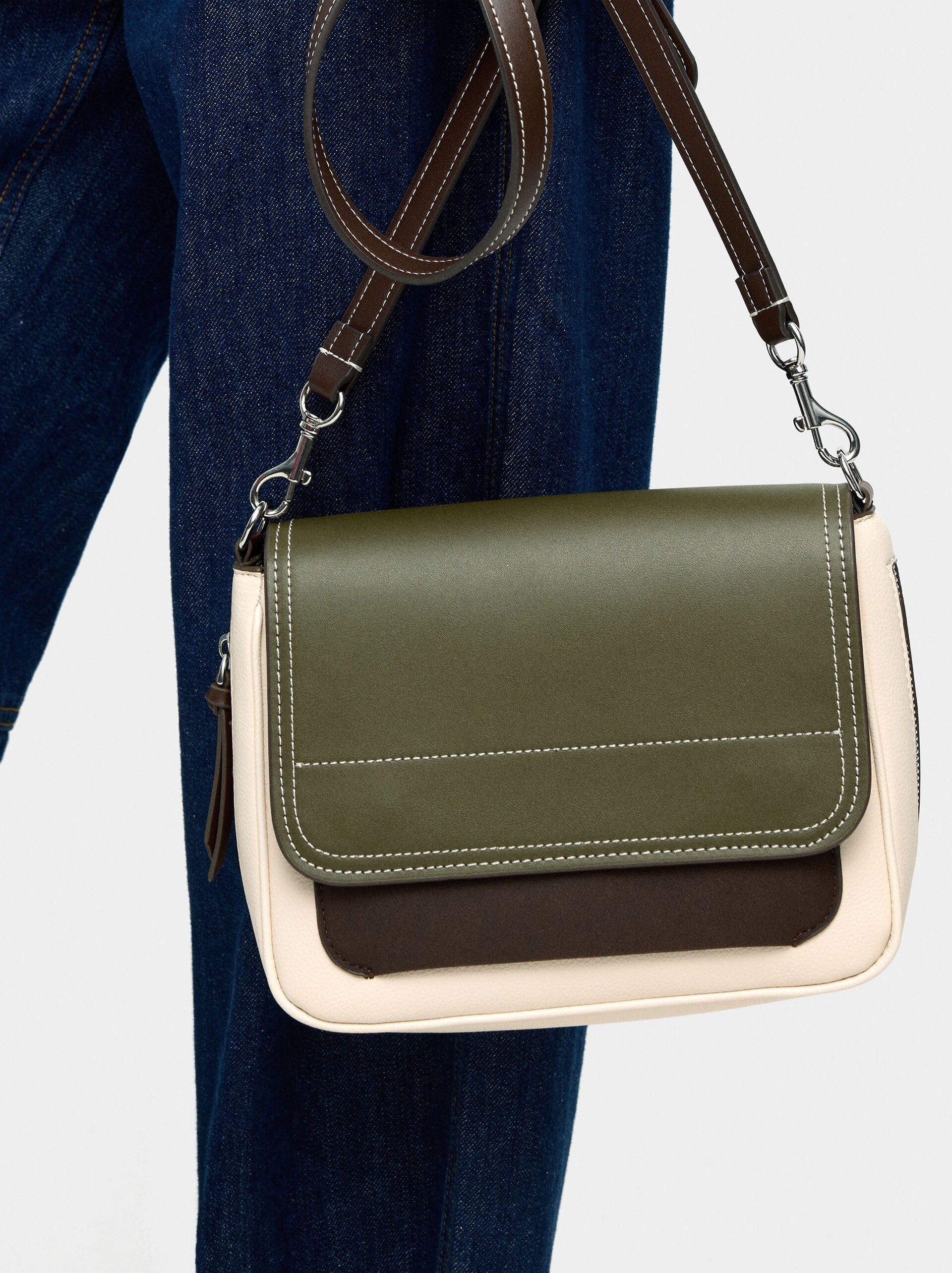 Extendable crossbody bag with flap image number 1.0