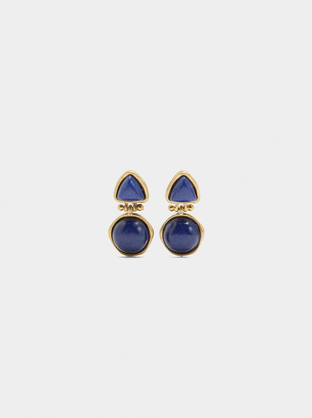 Geometric earrings with stone