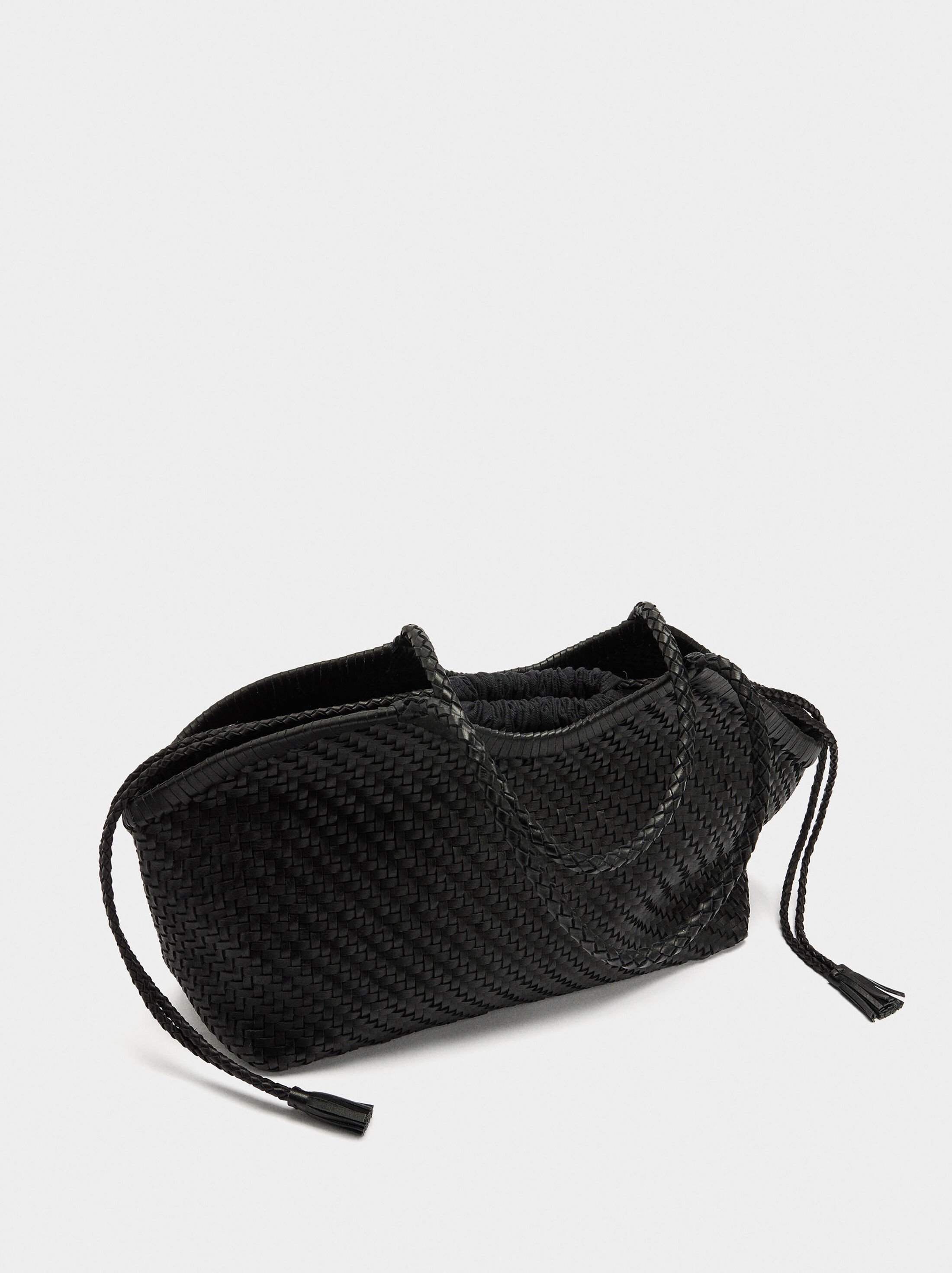 Bossa shopper teixida de pell image number 3.0