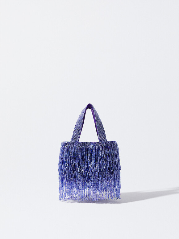 Online Exclusive - Handbag With Beads, Purple, hi-res