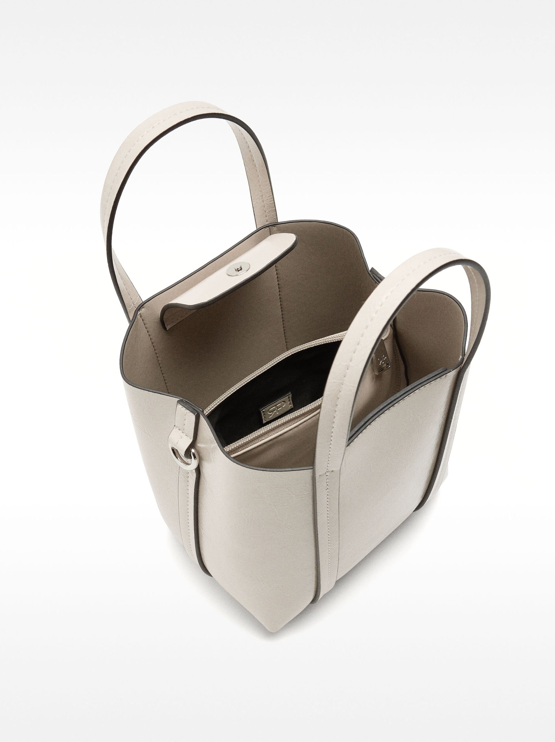 Crackled tote bag image number 4.0