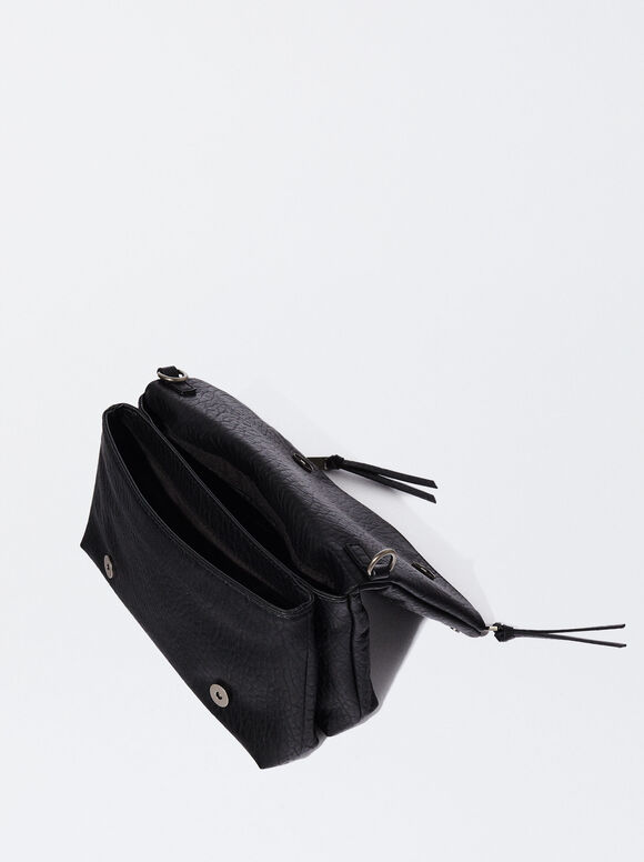 Shoulder Bag With Studs, Black, hi-res