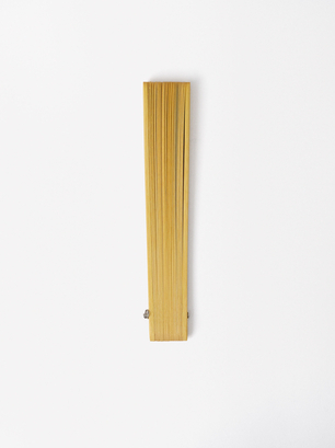 Abanico Bambú Con Perforado, Amarillo, hi-res