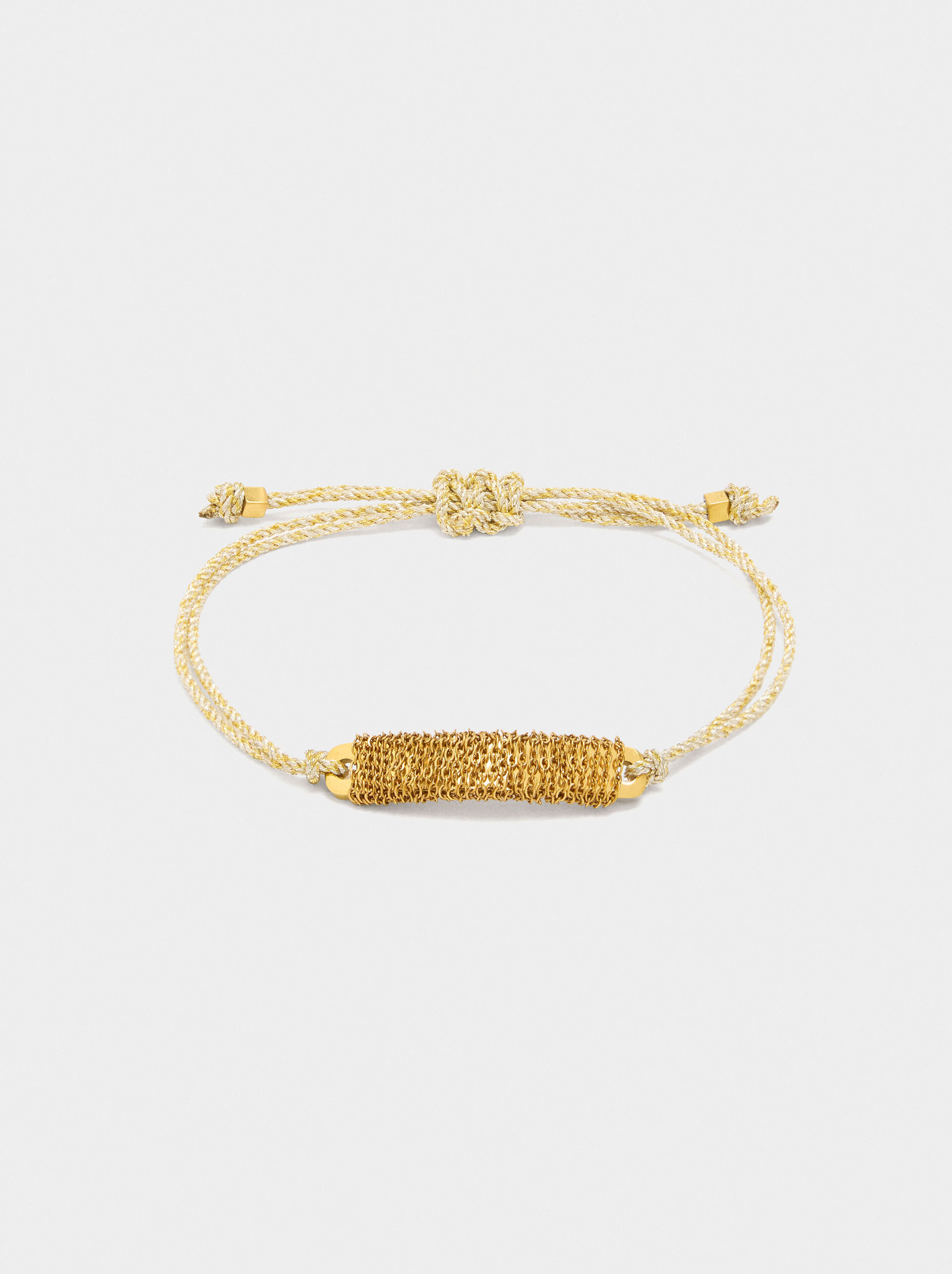 Adjustable bracelet with plate and chains image number 0.0