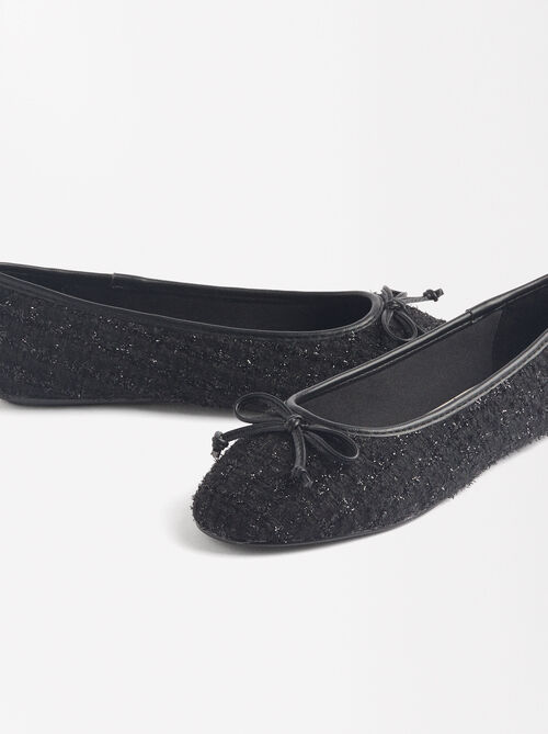 Ballerine effetto tweed