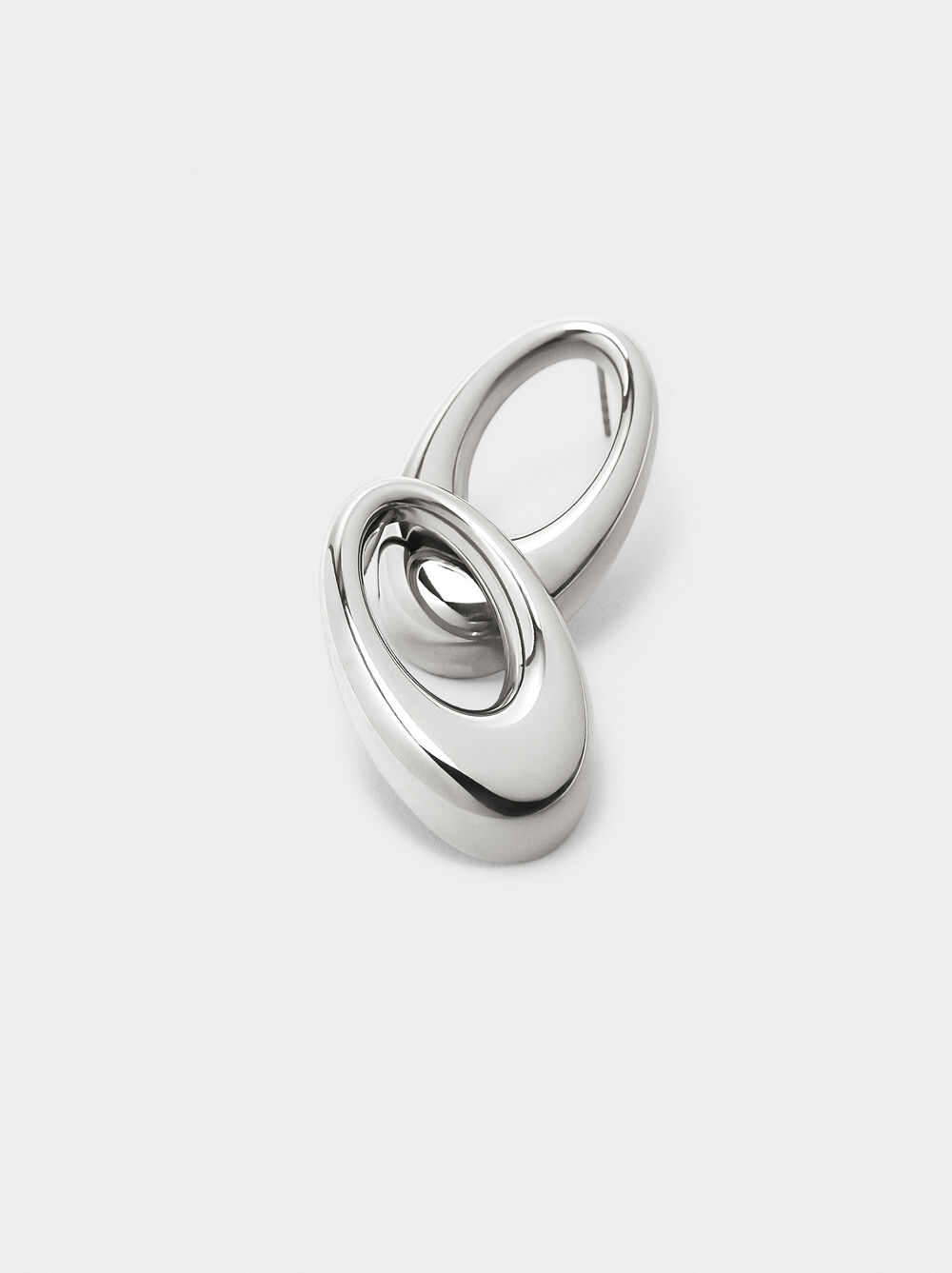 Oval hoop earrings - stainless steel