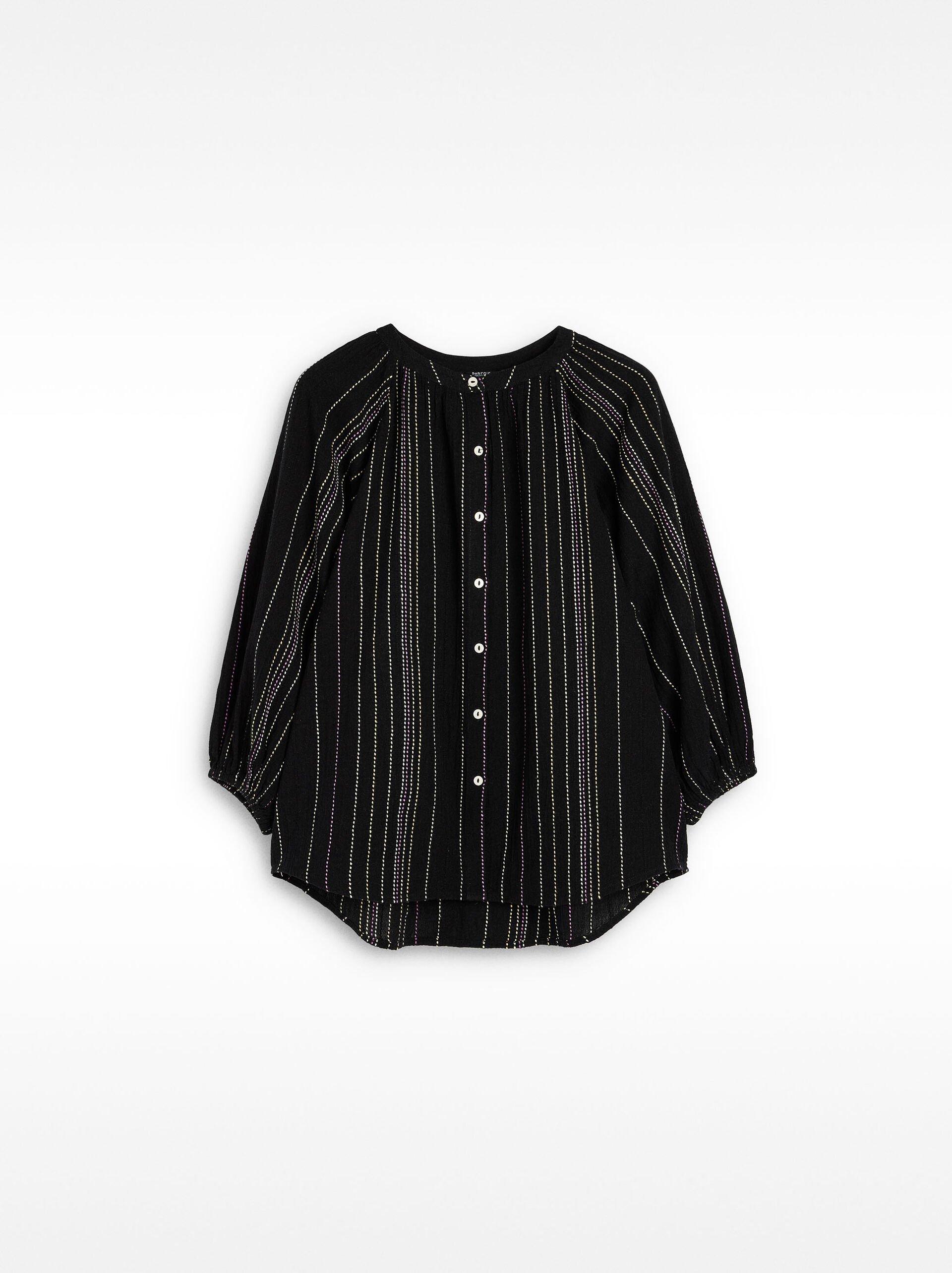 Camicia con cuciture multicolore 100% cotone image number 4.0