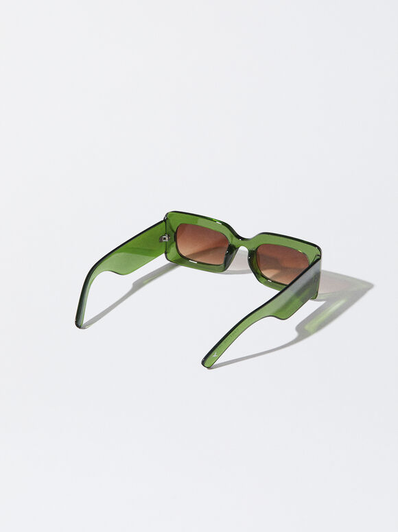 Quadratische Sonnenbrille, Grün, hi-res