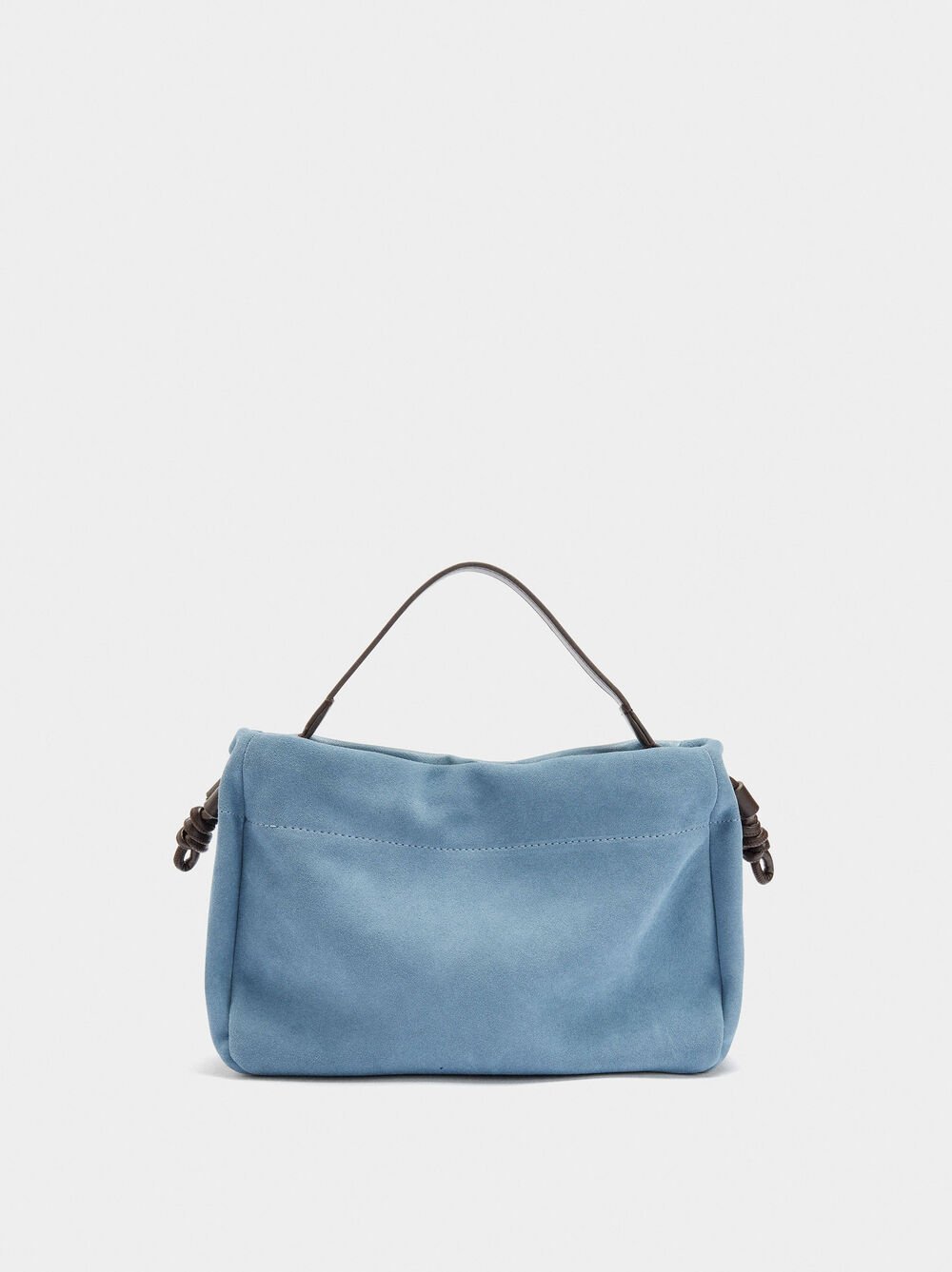 Bolso de mano con piel ante