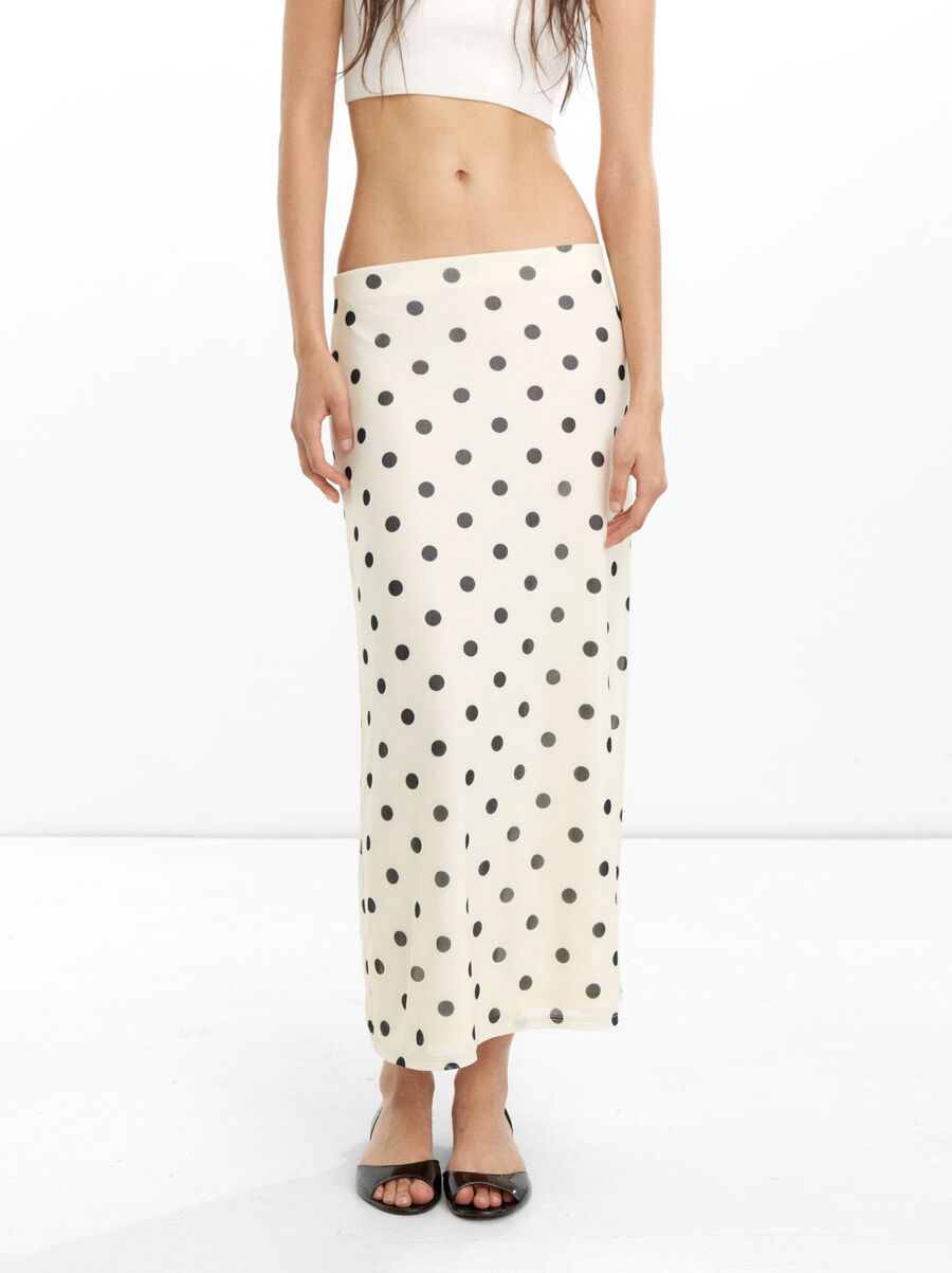 Long skirt with polka dots