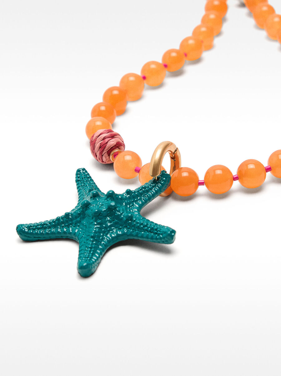 Starfish stone bead necklace