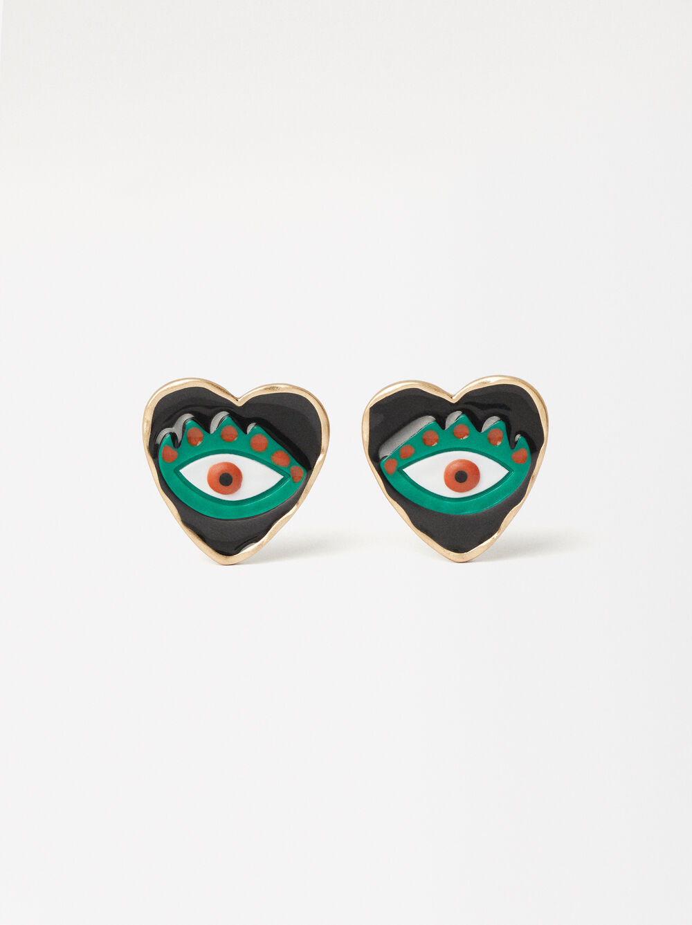 Earrings With Hearts And Eyes
