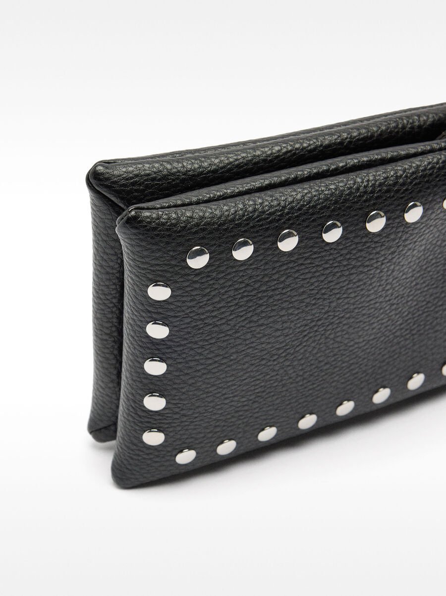 Double crossbody bag with studs
