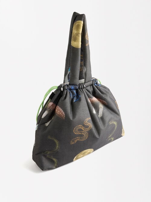 Wzorzyste nylonowa torba shopper 