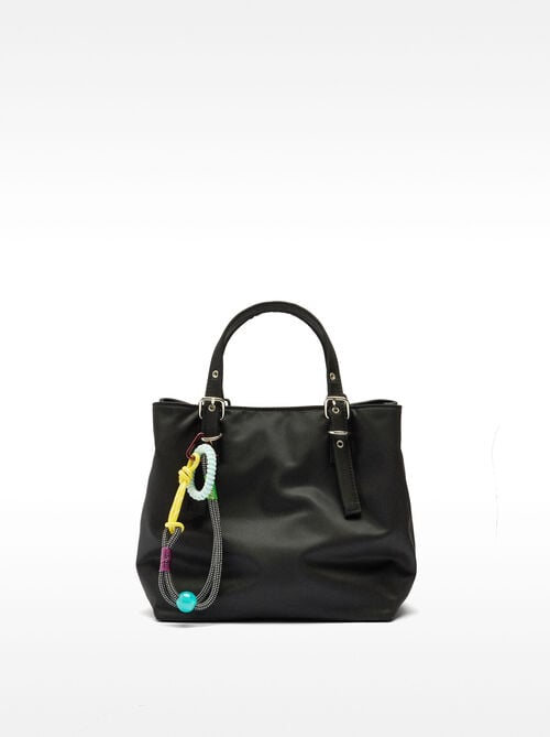 Bolso tote de nylon con colgante