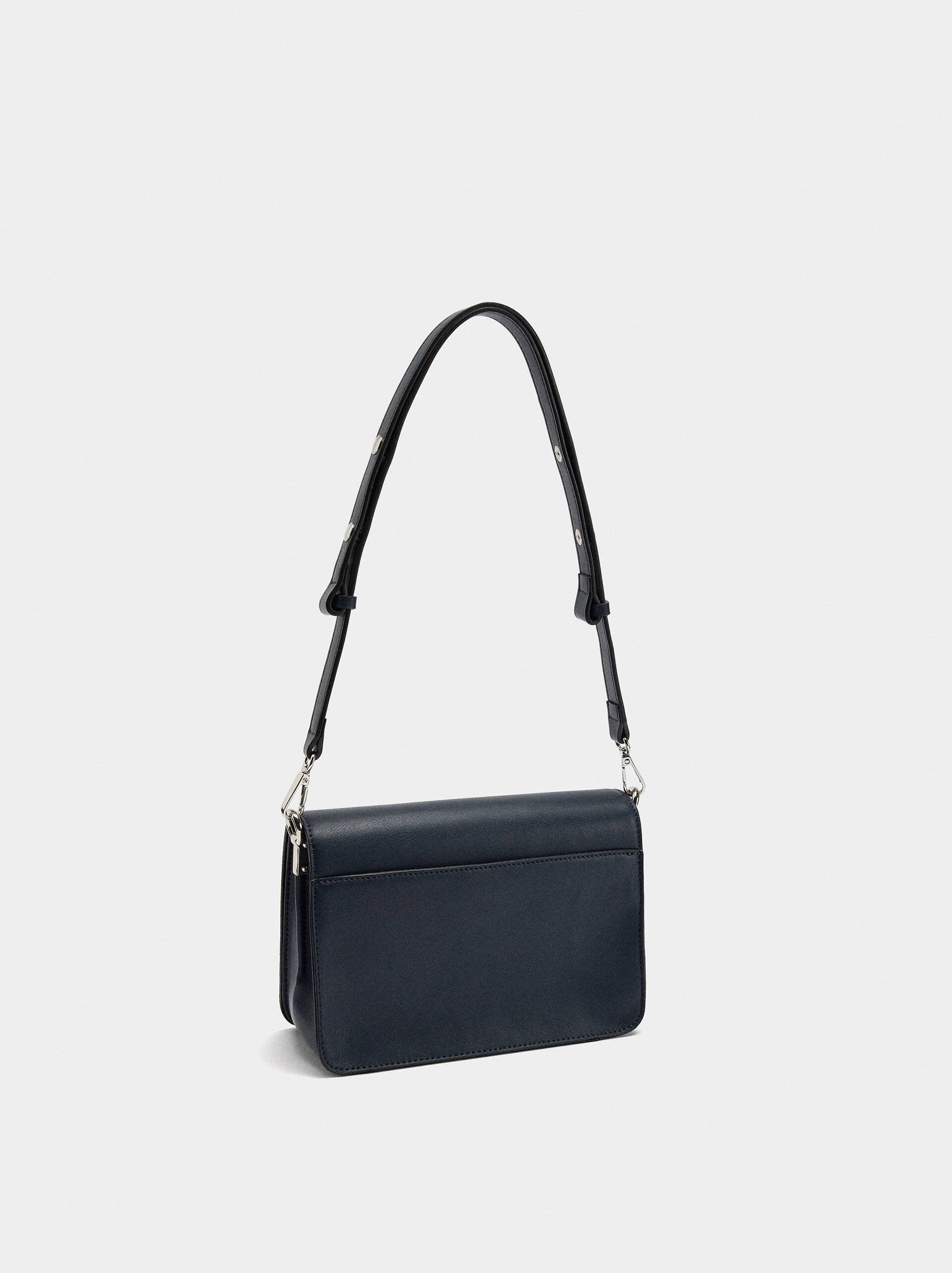 Plain crossbody bag with flap image number 2.0